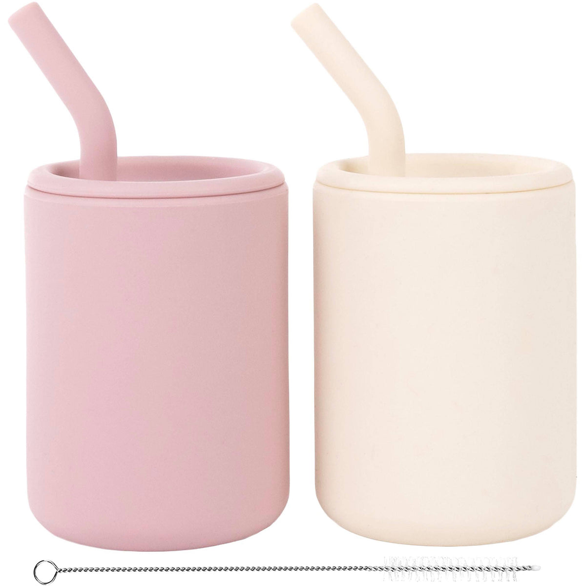 Silicone Toddler Straw Cups – 4 oz, Set of 2