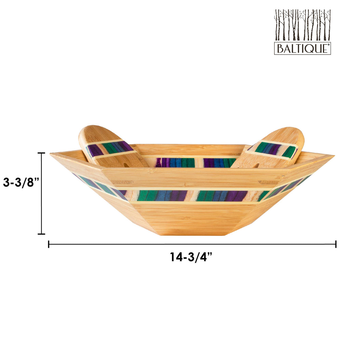 Baltique® Mumbai Collection 14" Salad Bowl with Salad Hands