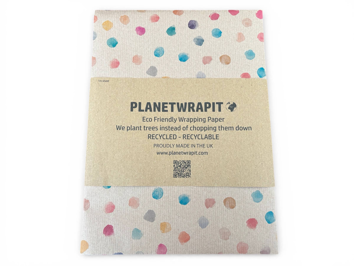 Colour Spots Recycled Kraft Wrapping Paper Gift Wrap