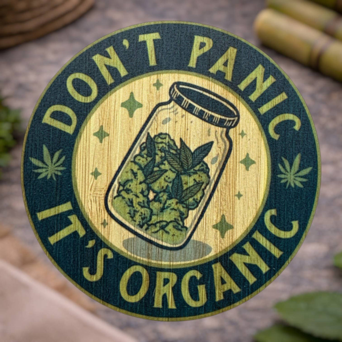 Bamboo Wood Stickers - Don't Panic