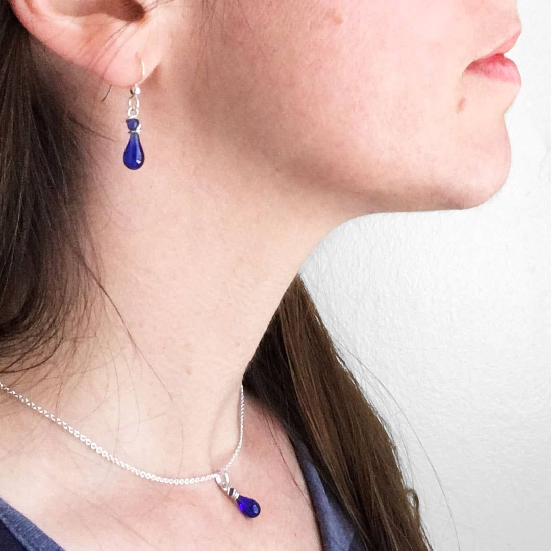 Demi Glass Teardrop Earrings, Tiny and Colorful
