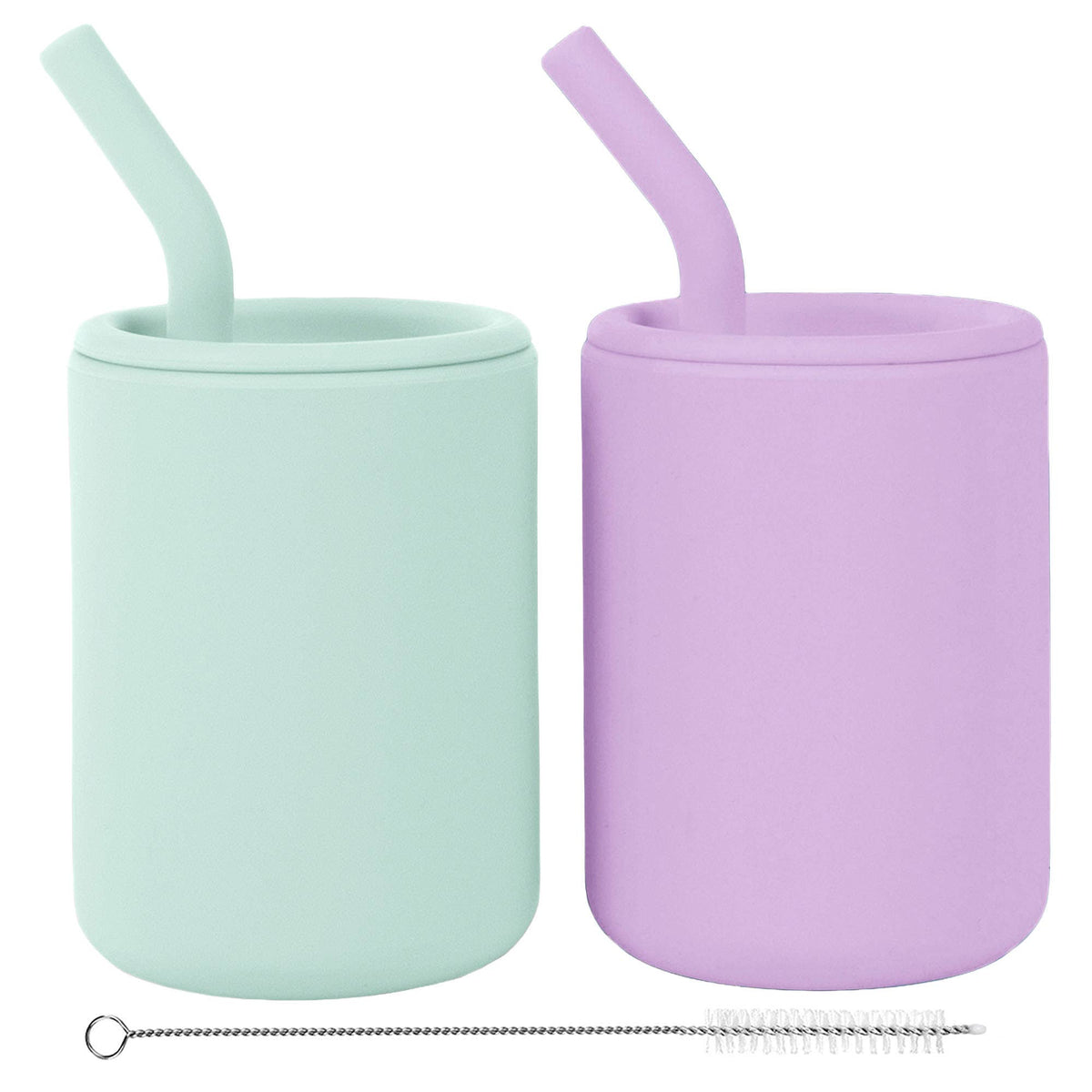 Silicone Toddler Straw Cups – 4 oz, Set of 2