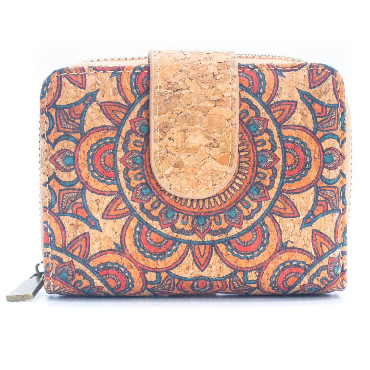 Natural Cork Printed Women's Short Card Wallet BAG-2238