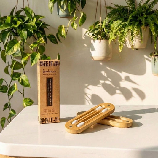 Reusable Bamboo Ear Buds in Case