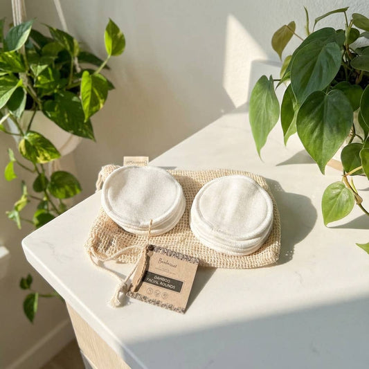 Set of 10 - Reusable Bamboo Cotton Facial Rounds