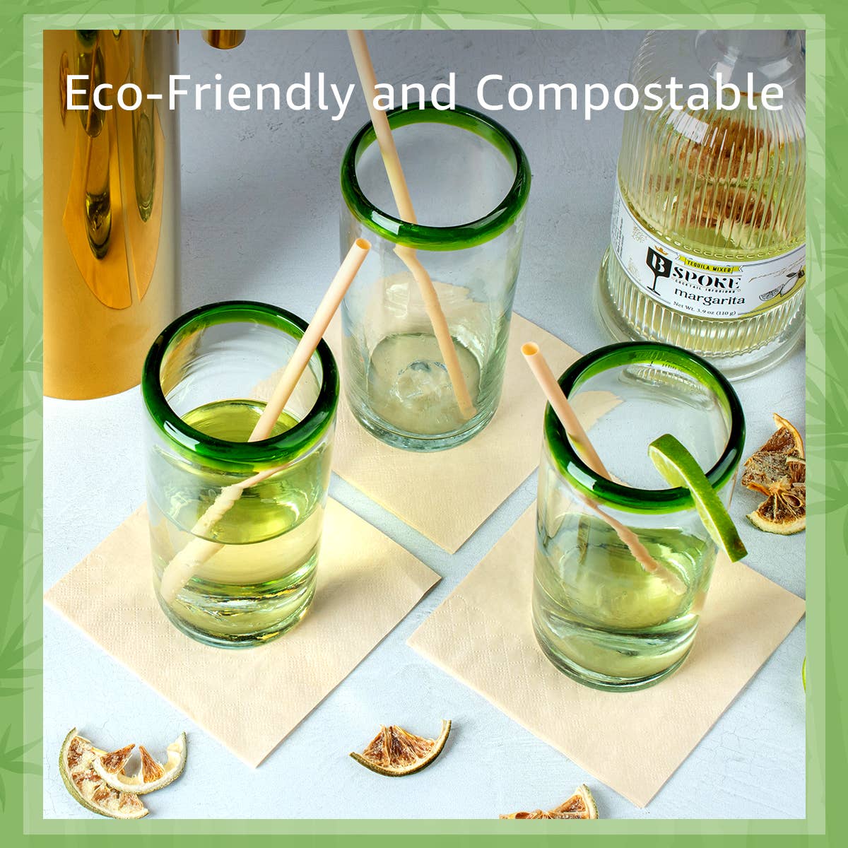 Bamboo Cocktail Napkins - 50 Pack - 2 Ply
