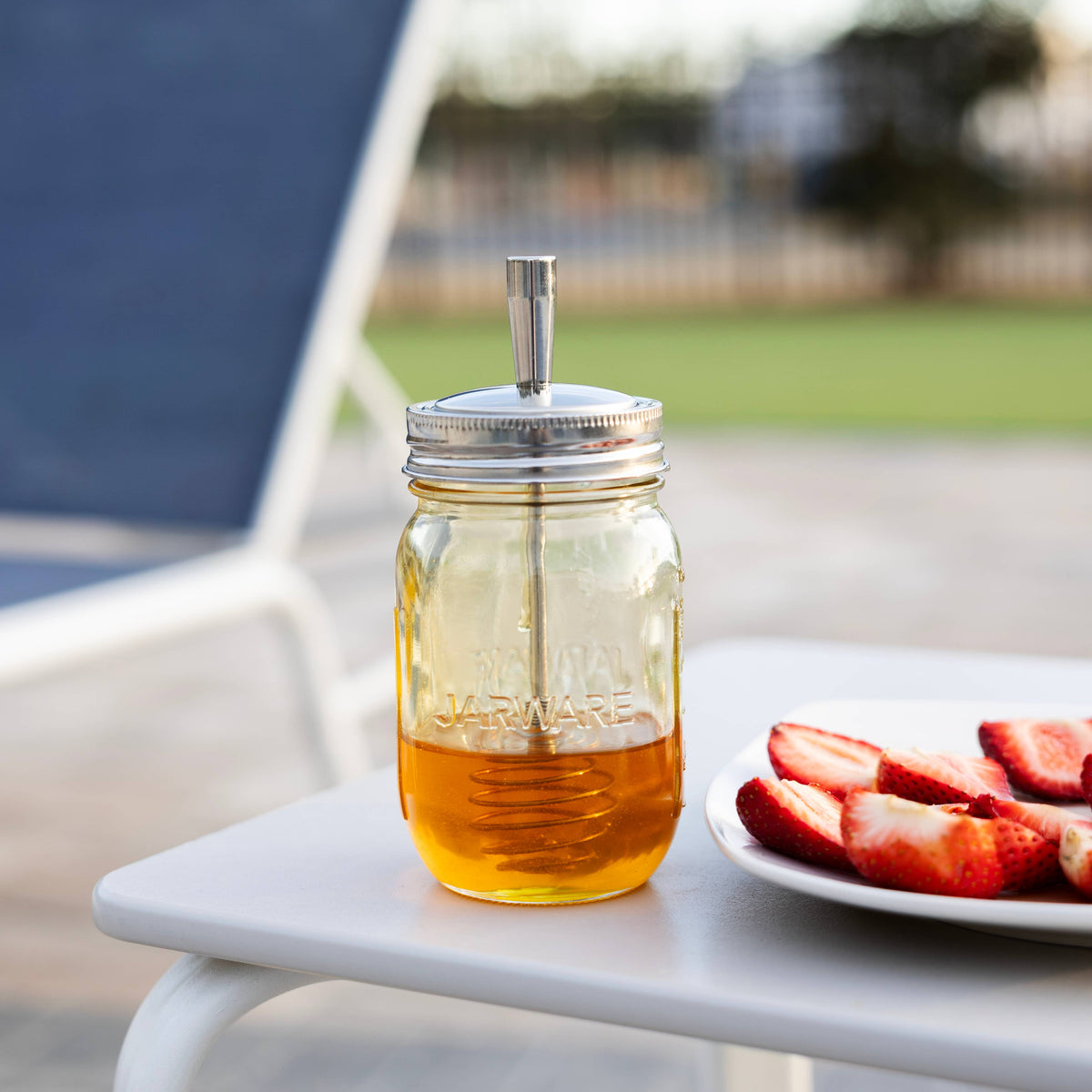 Jarware Mason Jar and Honey Dipper Lid