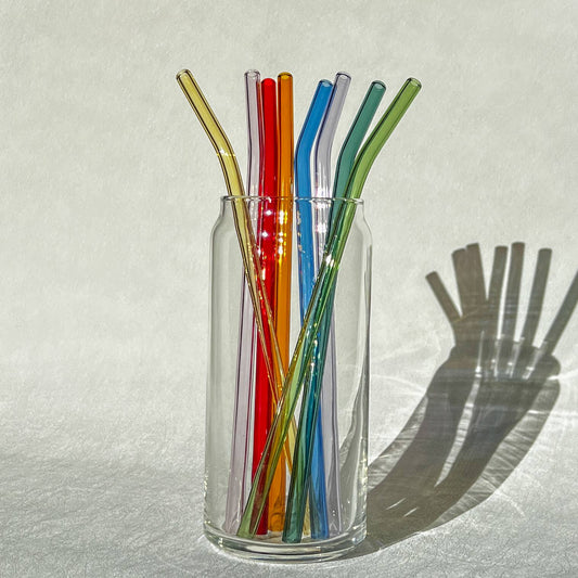 Uplifter Sticker – Glass straws for Libbey 20 oz can 9", rainbow color option in a product photo