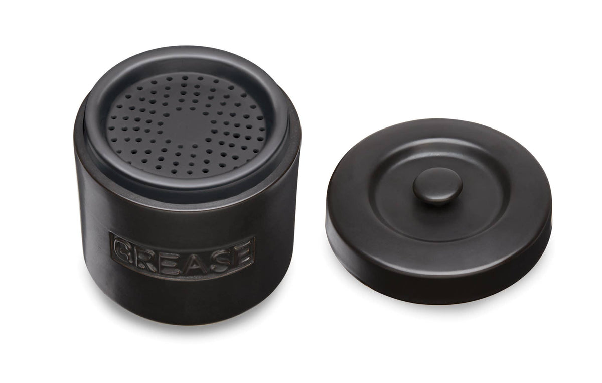 Fox Run Grease Container, Black Porcelain, 5" x 5" x 5.5"