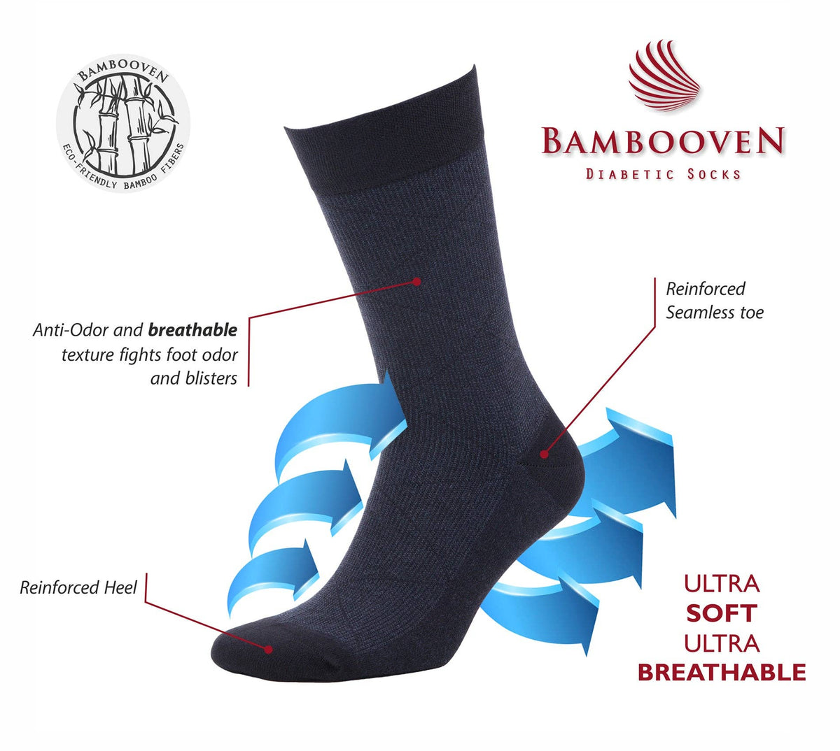 Men’s Bamboo Dress & Trouser Socks – (6 Pairs) 635