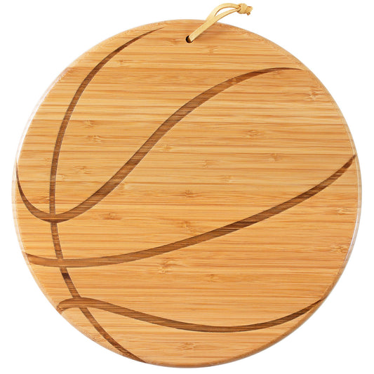 Totally Bamboo Basketball Shaped Cutting Board & Charcuterie Serving Tray: cutting board photographed against white