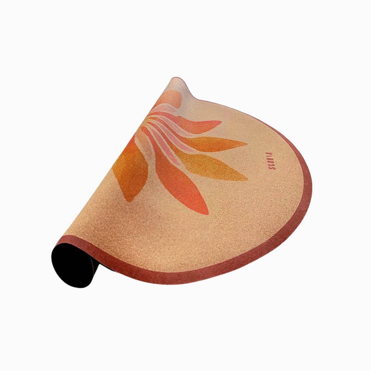 Scoria ® – Solar Bloom Round Cork Yoga Mat | Multi-use | 53", shown alone against a plain background; natural cork material