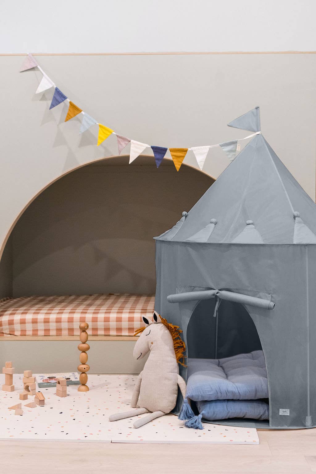 Kids Play Tent Castle with Recycled Fabric - Solids