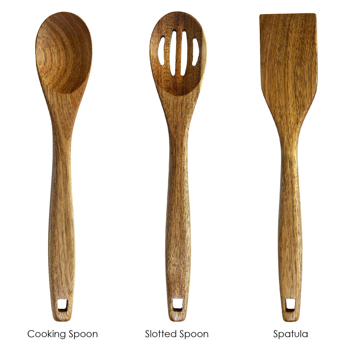 TB Home® 3-Piece Acacia Wood Cooking Utensil Set