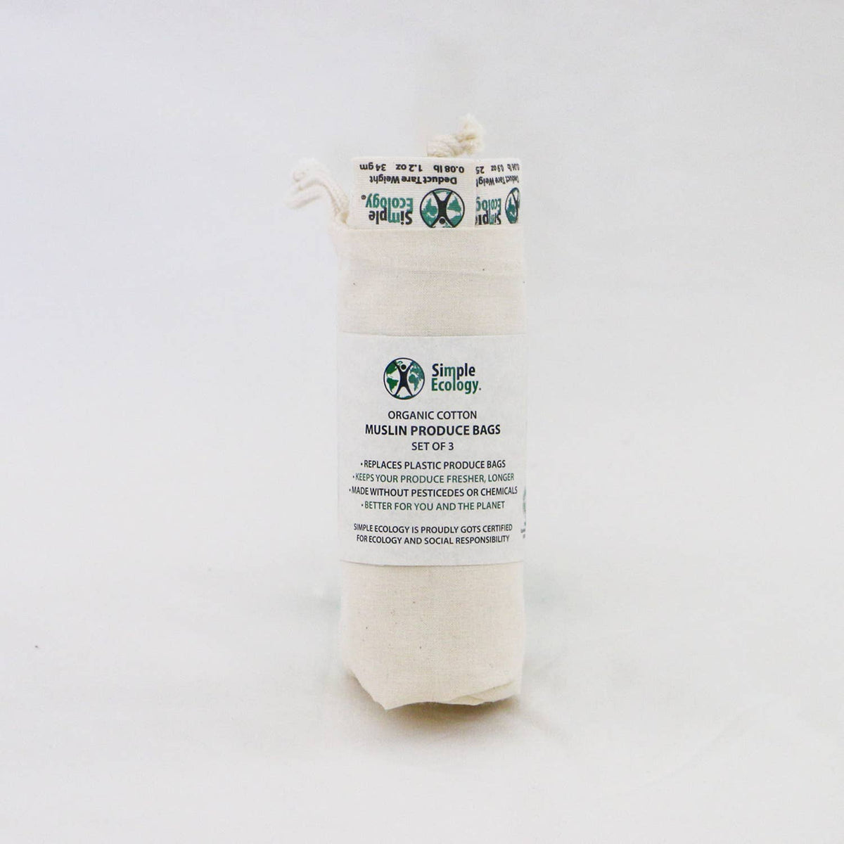 Organic Cotton Muslin Produce Bags