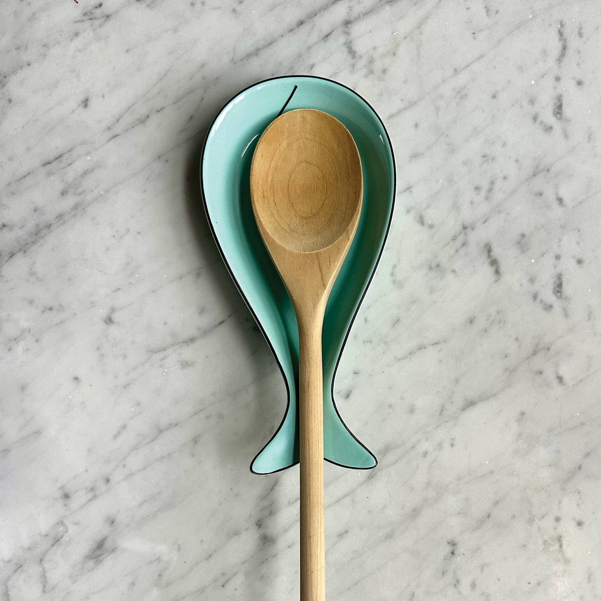 Fox Run Whale Spoon Rest, Ceramic Spoon and Spatula Rest
