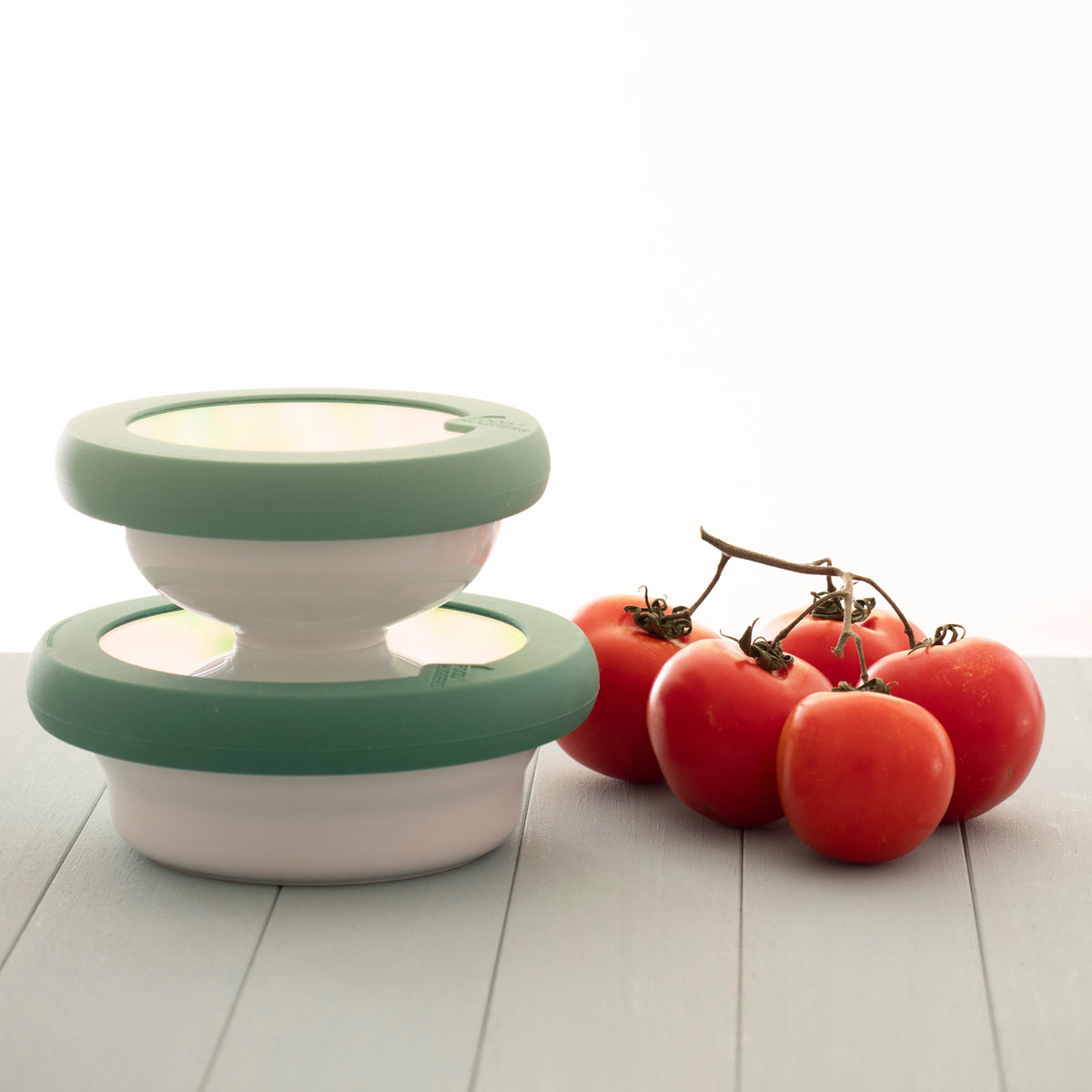 Glass Bowl Lids with Silicone Seal (Set/2) Gradual Green