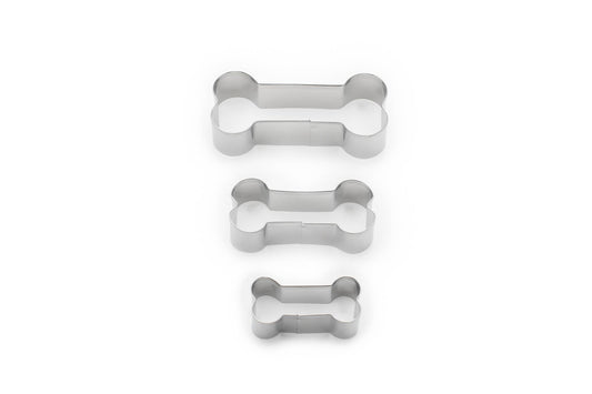 Fox Run Brands – Dog Bone Cookie Cutter Set, 3-Piece, 2” to 3.5”, set contents arranged together; BPA-free construction