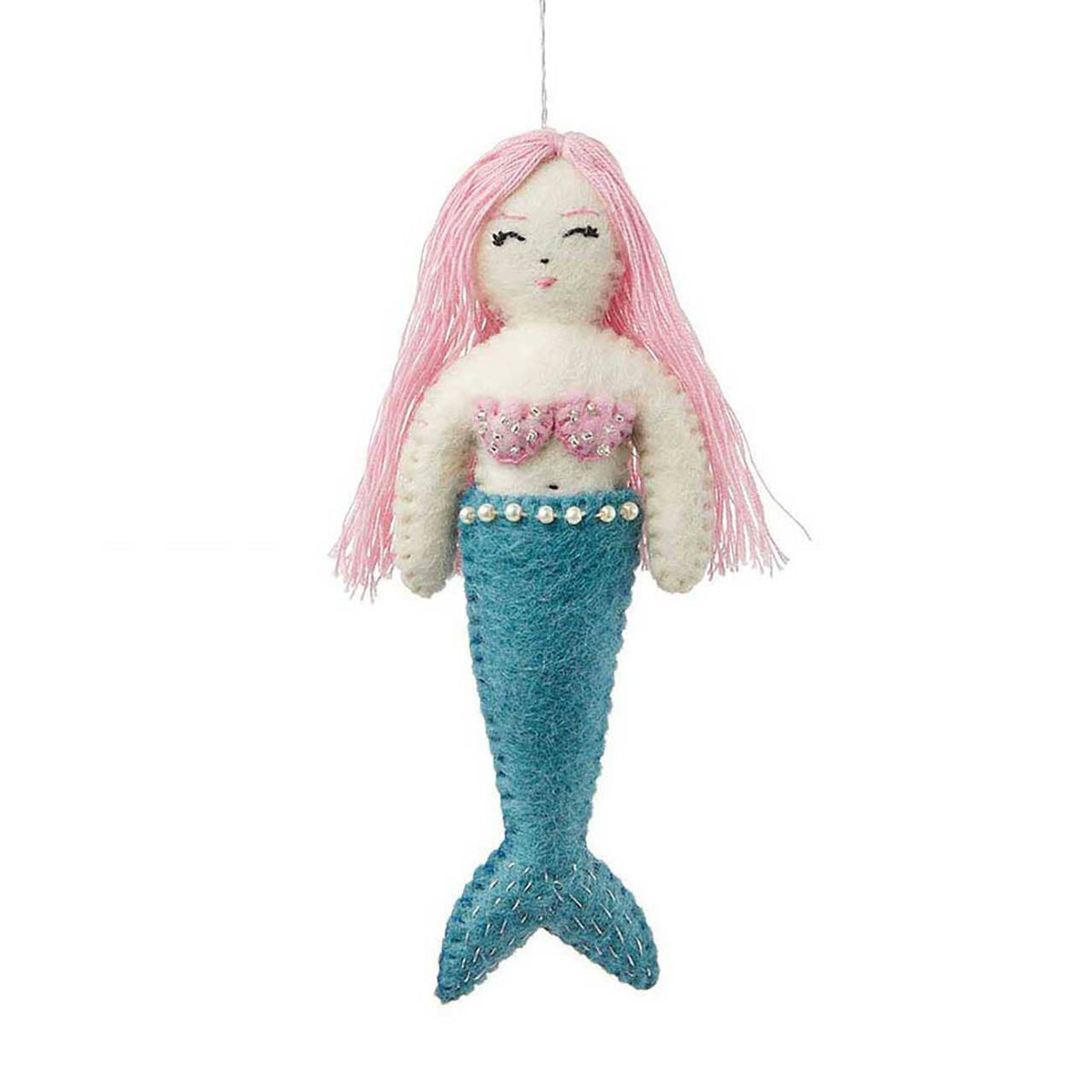 SERRV International – Sea Shimmer Aqua Mermaid Ornament, isolated product on a plain background