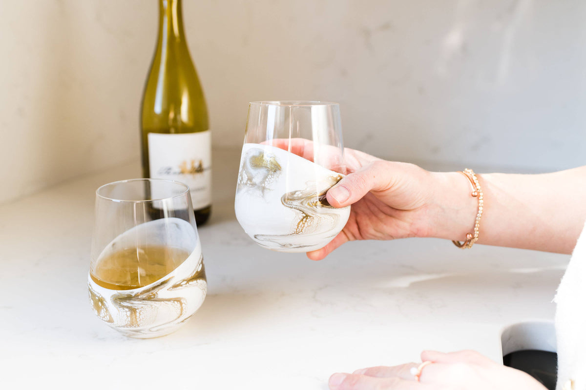 Resin Accented Wine Glasses
