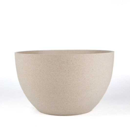 Loopy Products Bamboo Reusable Medium Serving Bowl w/o Lid: serving bowl photographed against; upcycled agri-waste material