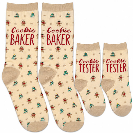 Cookie Baker & Tester Christmas Parent & Baby Sock Set