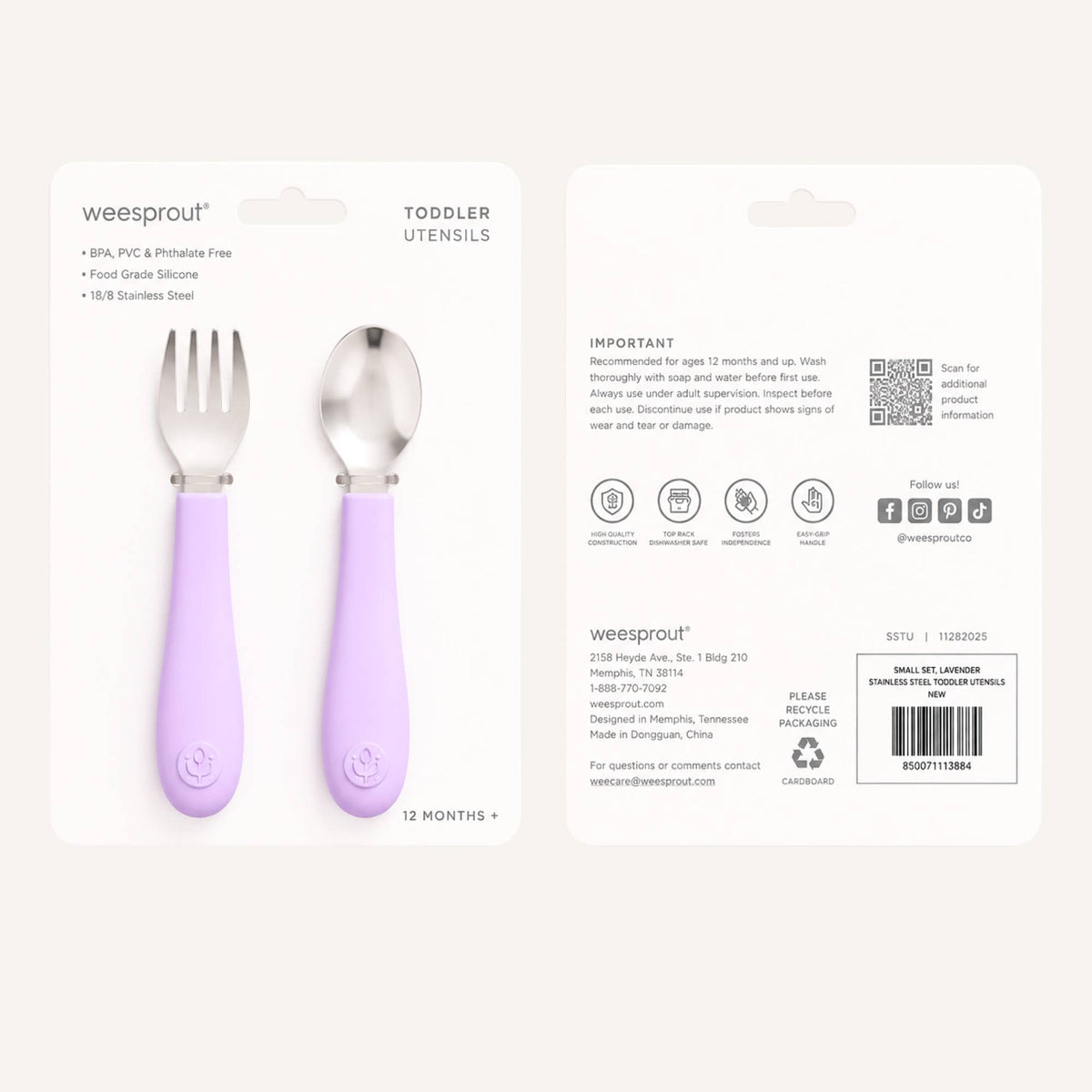 Stainless Steel Toddler Fork & Spoon Set – 2 Piece