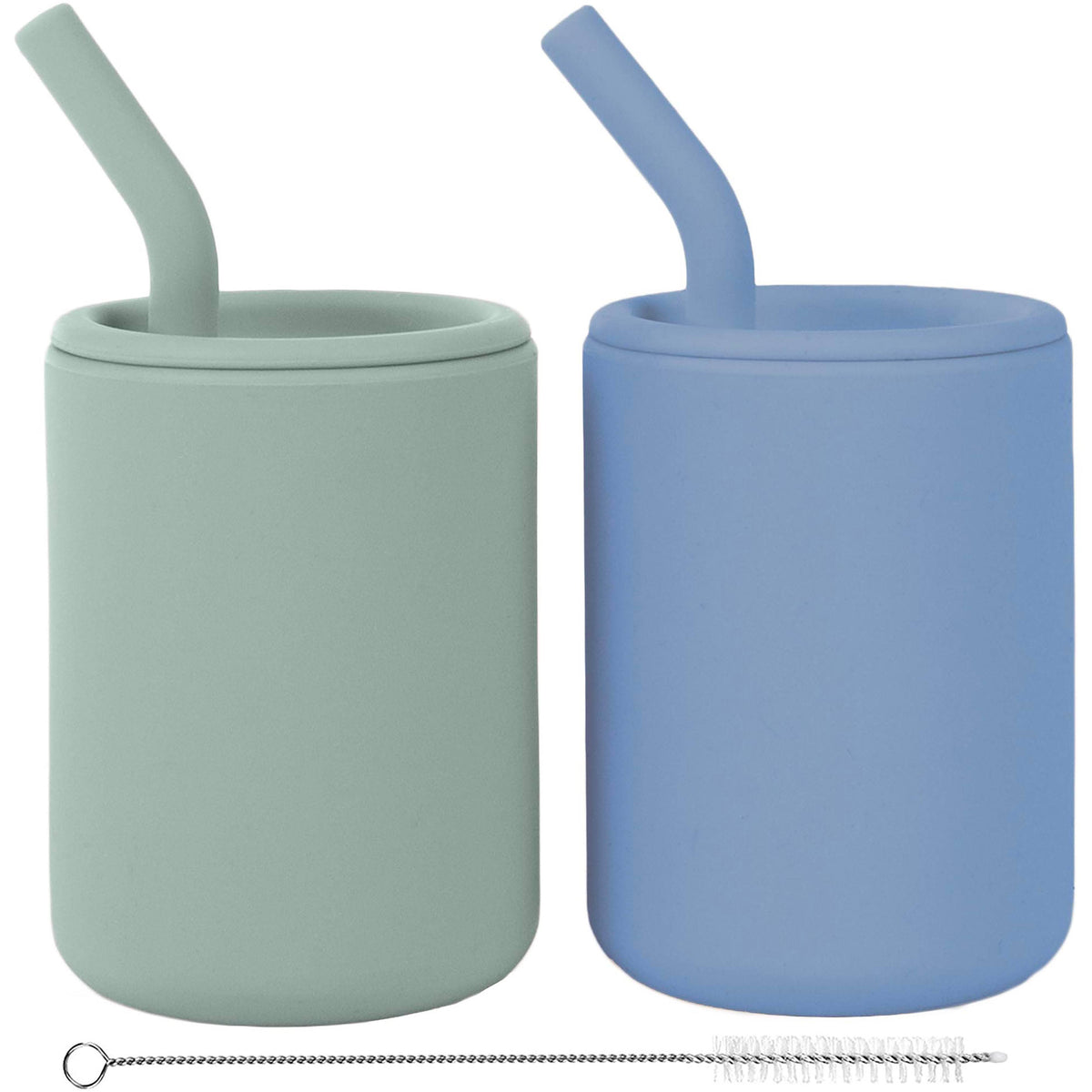 Silicone Toddler Straw Cups – 4 oz, Set of 2