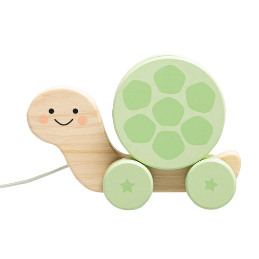 Turtle Wooden Pull Toy, Rattle Shell, Baby or Toddler Toy
