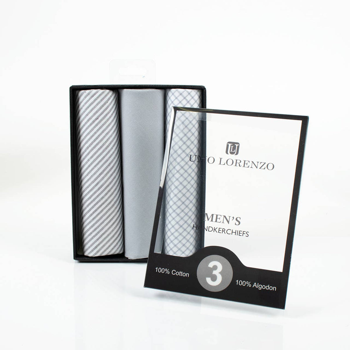 Men's Boxed Fancy Cotton Handkerchiefs 3pcs Set