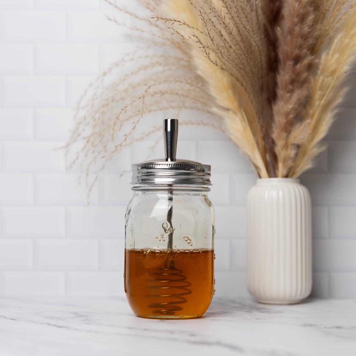 Jarware Mason Jar and Honey Dipper Lid