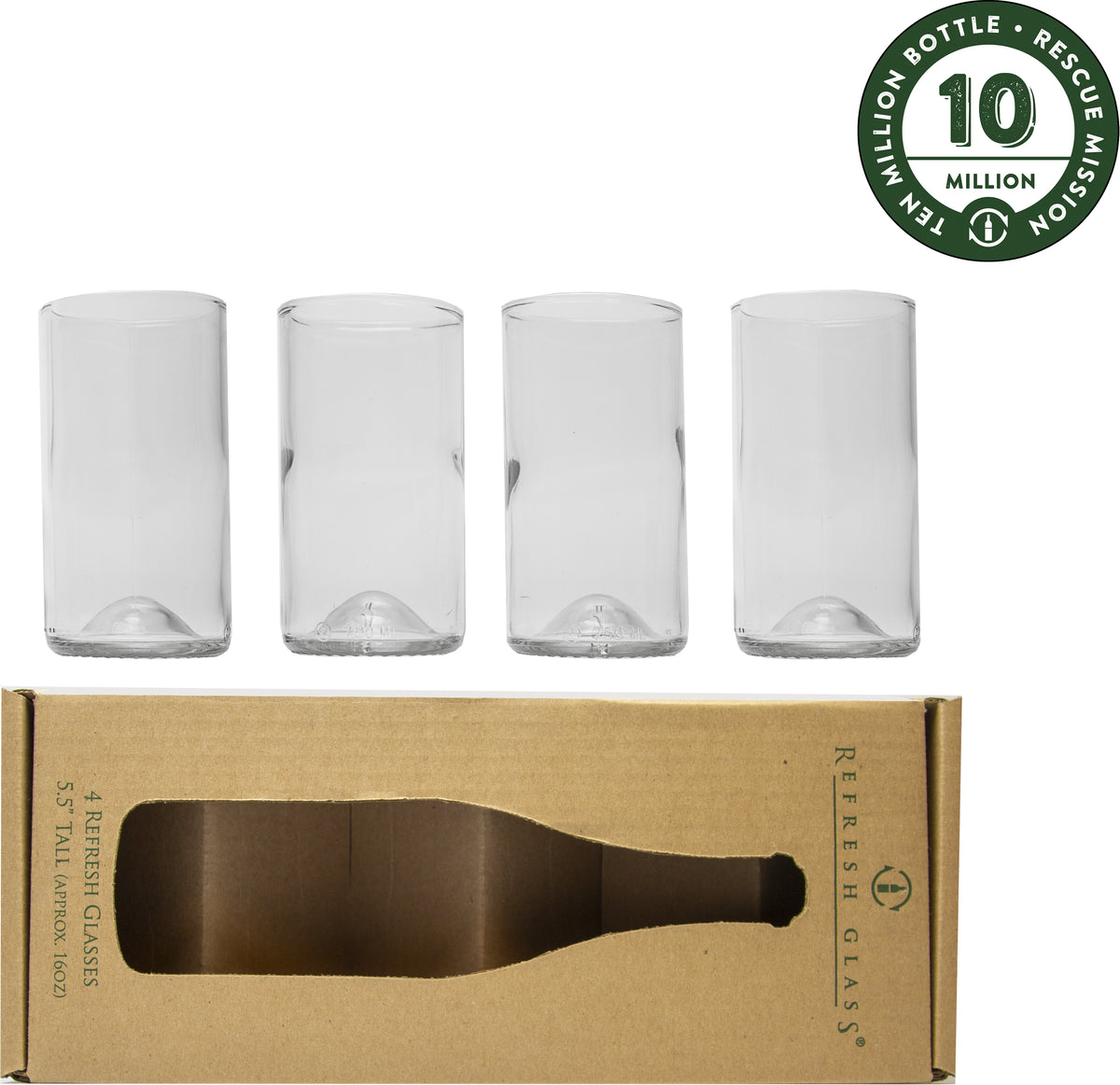 16oz 4 pack: Clear Glasses