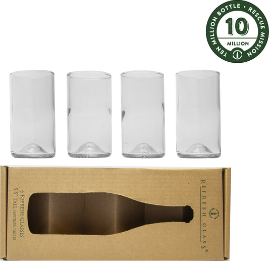 16oz 4 pack: Clear Glasses