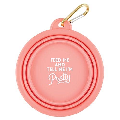 Santa Barbara Design Studio by Creative Brands Collapsible Bowl - Feed Me and Tell Me I'm: serving bowl photographed against
