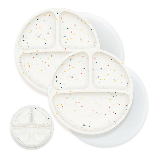 WeeSprout – Silicone Divided Suction Plates – Set of 2, individual plate or bowl color option; BPA-free silicone