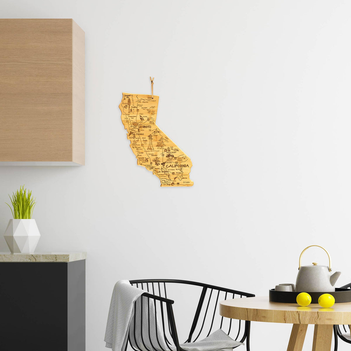 Destination California Cutting Board with Engraved Artwork