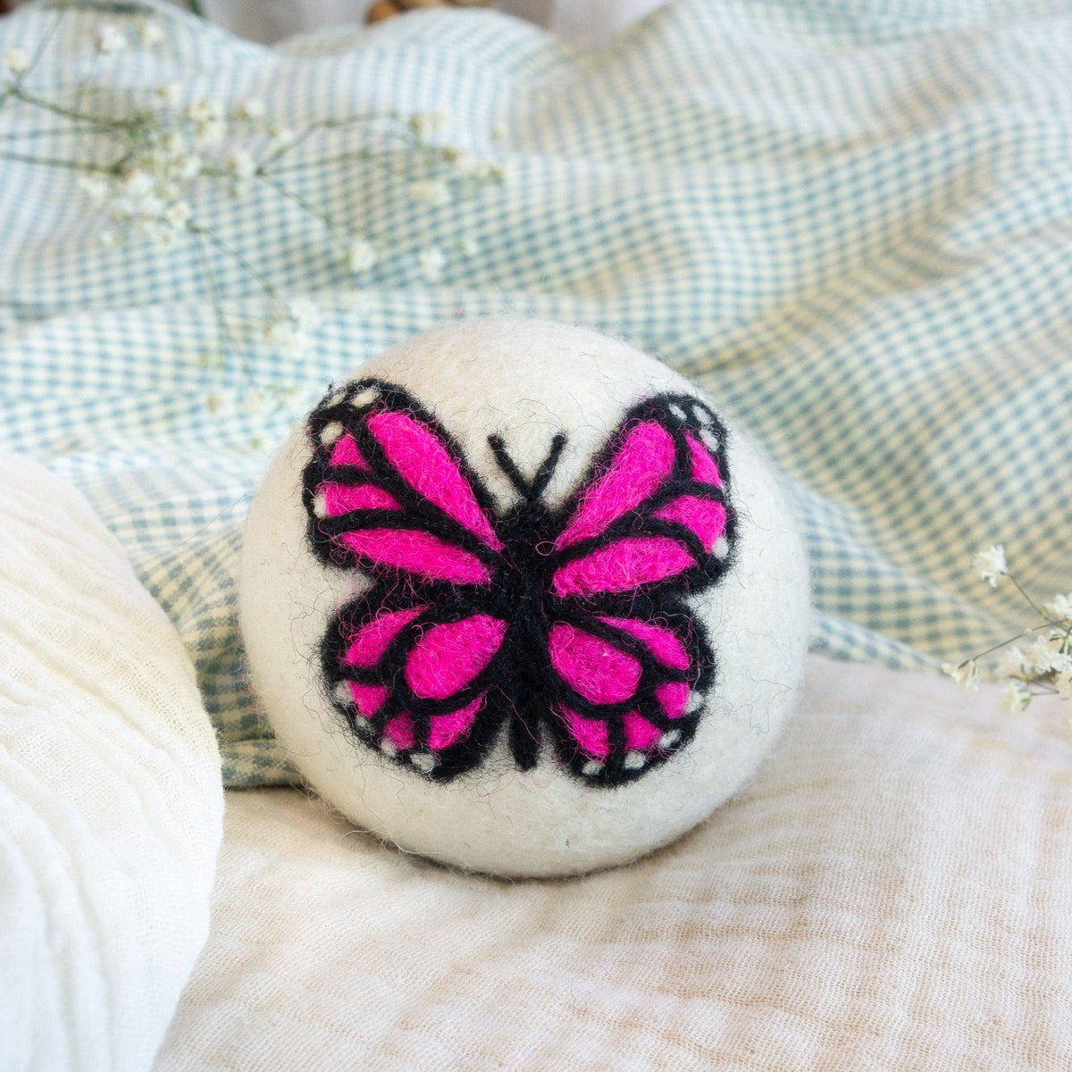 Monarch Butterfly Eco Wool Dryer Ball Set of 3 - Moon