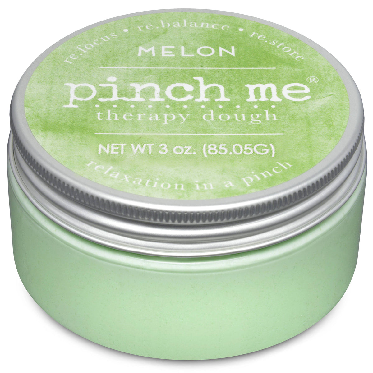 Pinch Me Therapy Dough – Melon, front product and branded packaging