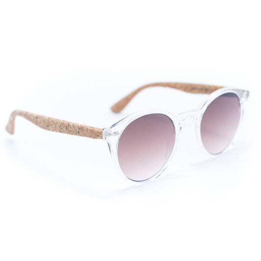 Meninas Bonitas Cork Women's Cork Sunglasses with UV Protection Lenses(Including - white cork-arm sunglasses with pink lenses