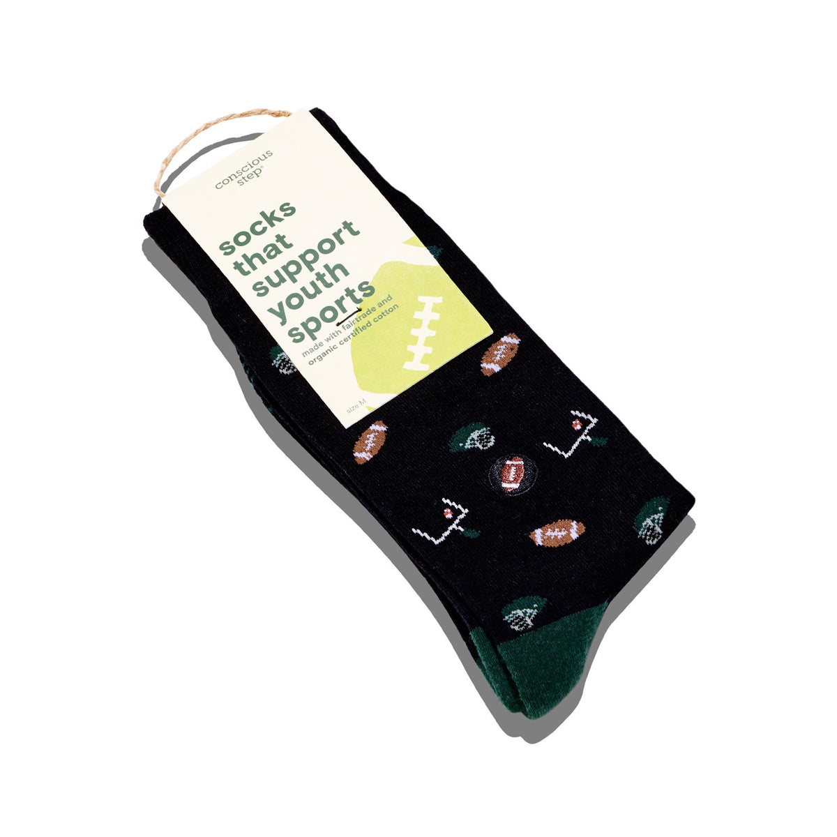 Socks that Support Youth Sports | Black Footballs