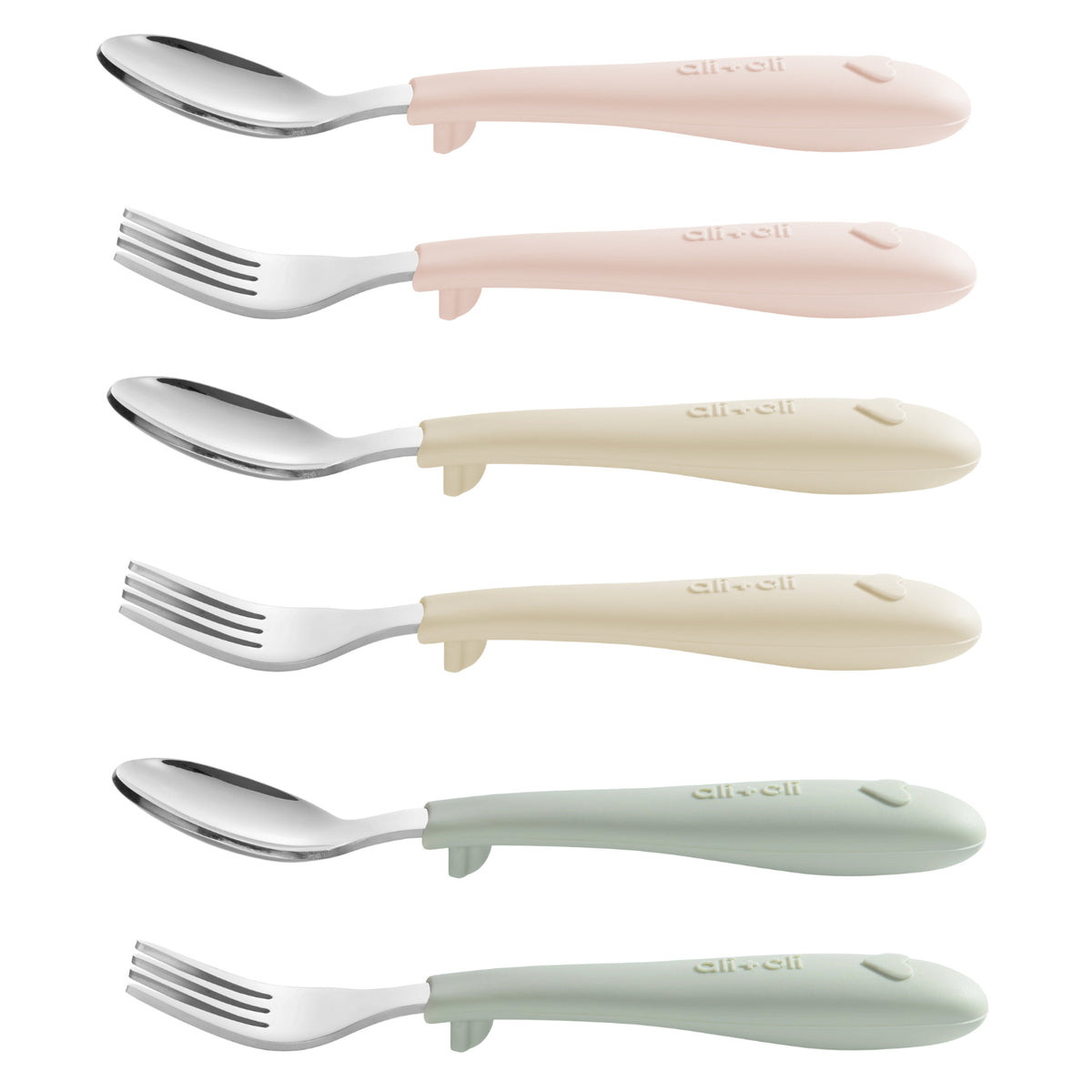 (6pc) Toddler Utensils Set - Stainless Steel (Heart)