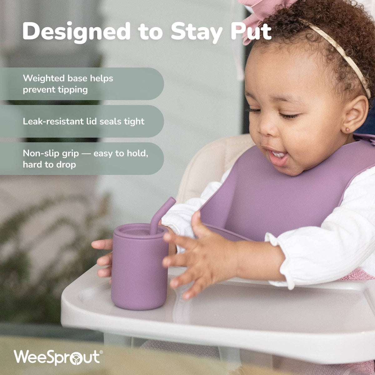 Silicone Toddler Straw Cups – 4 oz, Set of 2