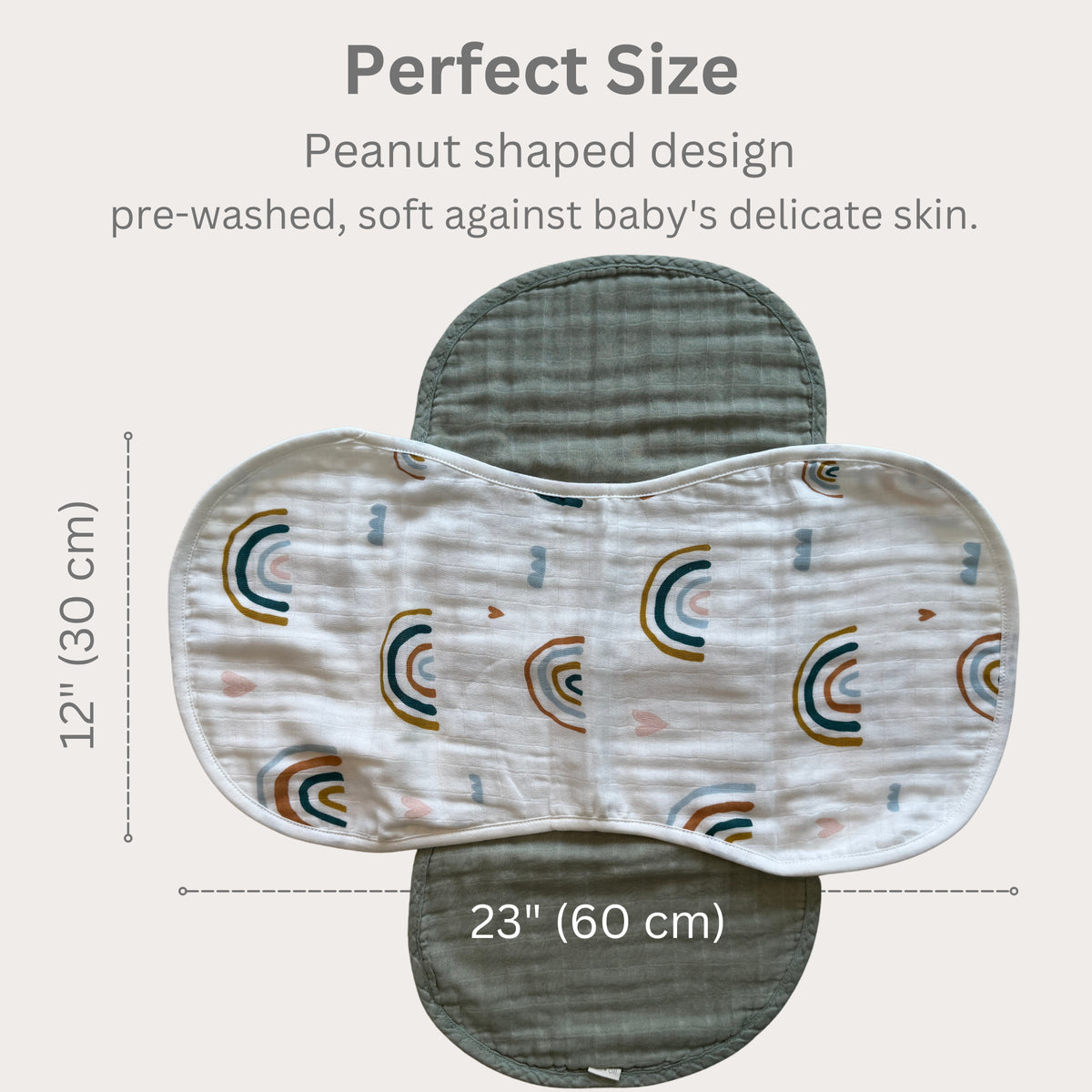 Bamboo Muslin Burp Cloth Set 2-Pack (Rainbow/Apple)
