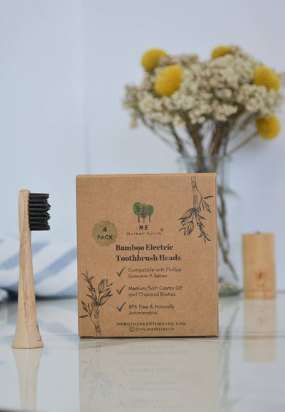 Paquete de 4 cabezales de cepillo de dientes de bambú - Compatibles con Sonicare