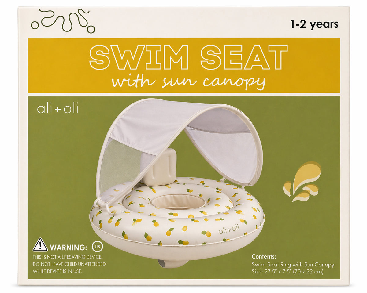Baby Swim Seat with Sun Canopy (Lemons)