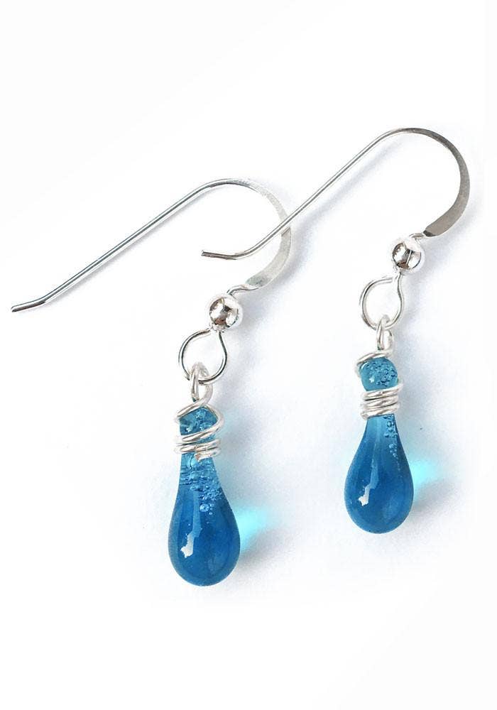 Demi Glass Teardrop Earrings, Tiny and Colorful