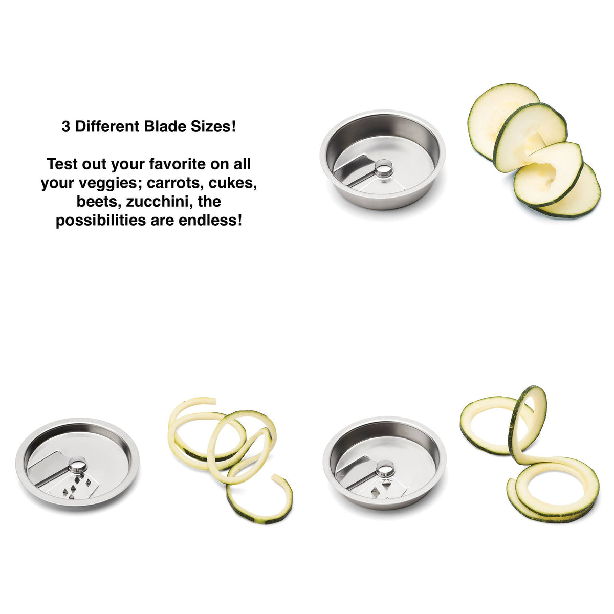 Jarware 3 in 1 Spiralizer for Wide Mouth Mason Jar