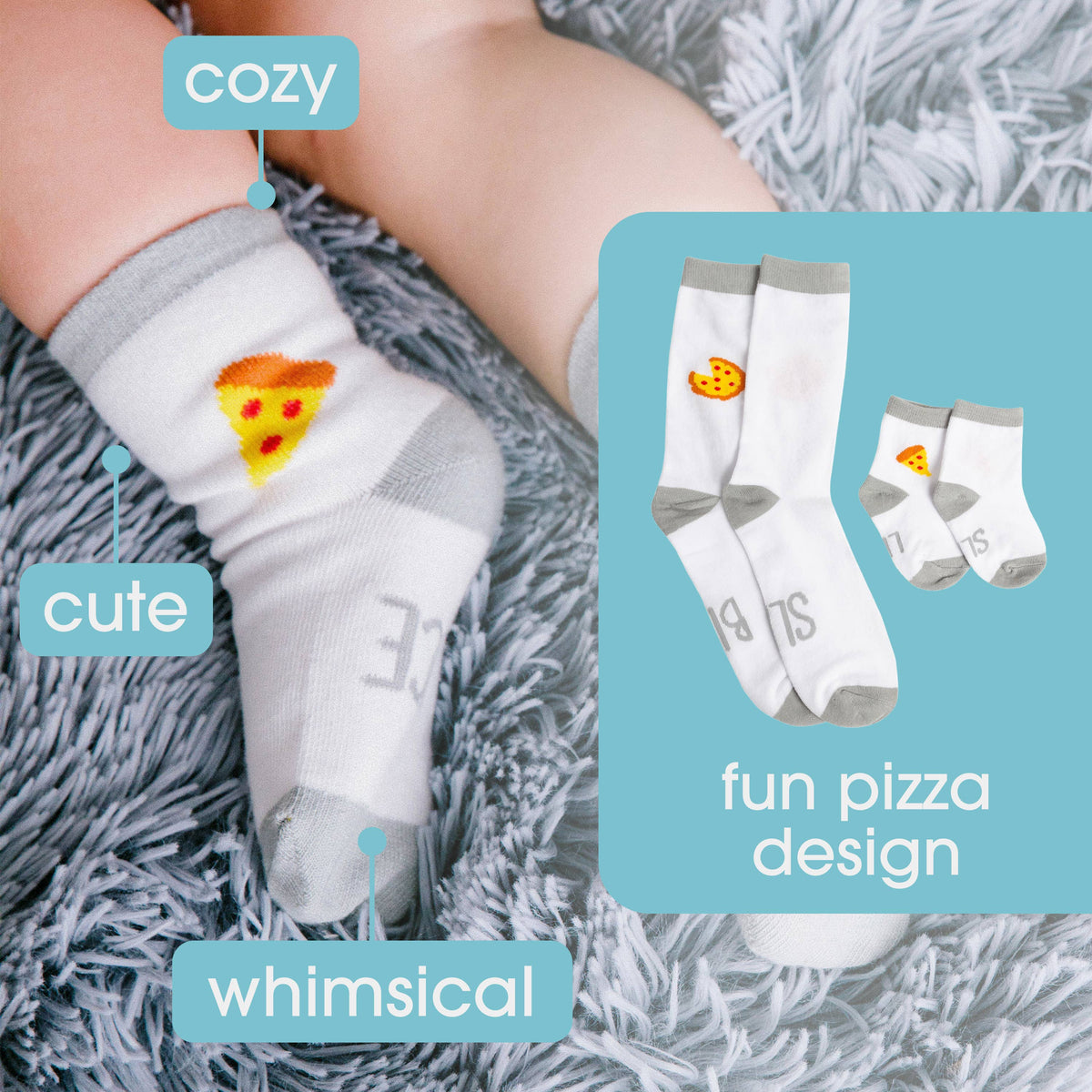 Parent & Me Matching Pizza Sock Set