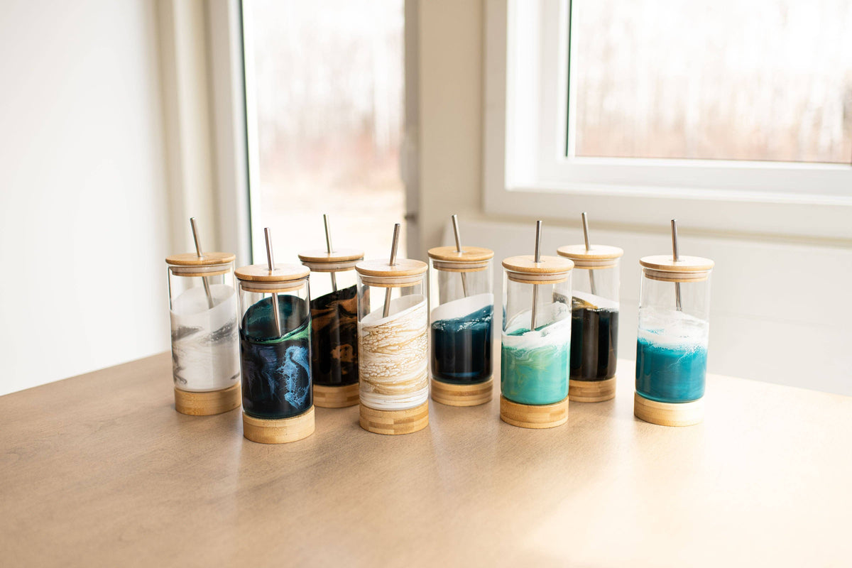 NEW!!! Resin Accented Glass Tumblers