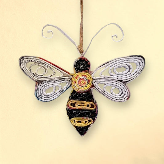 Bee Ornament - Recycled Paper